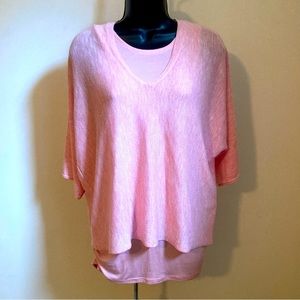 5/$20 Kate & Sam pink tank with 3/4 sleeve crop sweater set S